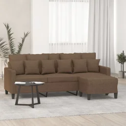vidaXL Canapé à 3 places avec repose-pieds 180 cm Tissu