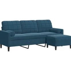 vidaXL Canapé à 3 places avec repose-pieds 180 cm Velours