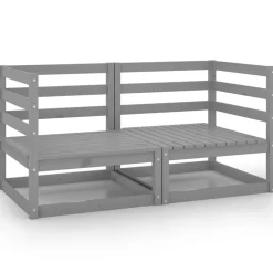 Mobilier De Jardin-vidaXL Canapé à 2 places de jardin Bois de pin solide Gris