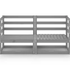 Mobilier De Jardin-vidaXL Canapé à 2 places de jardin Bois de pin solide Gris