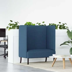 Canapés-vidaXL Canapé à Haut Dossier 101cm tissu Bleu