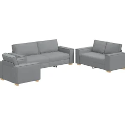 vidaXL Canapé 3 pcs 220 x 80 x 84 cm Tissu en lin mélangé