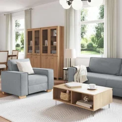 vidaXL Canapé 3 pcs 220 x 80 x 84 cm Tissu en lin mélangé
