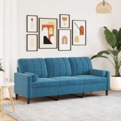 vidaXL Canapé 3 places avec oreillers décoratifs 180 cm velours