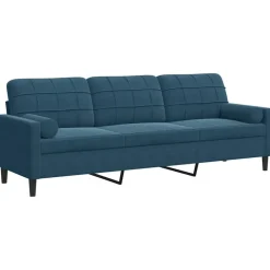 vidaXL Canapé 3 places avec oreillers décoratifs 210 cm velours