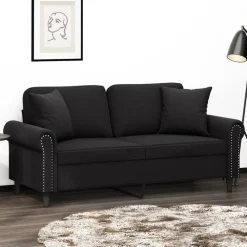 vidaXL Canapé 2 places avec oreillers décoratifs 140 cm velours