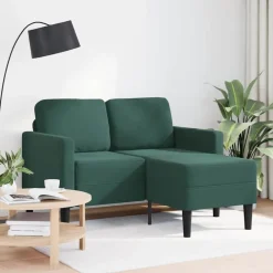 vidaXL Canapé 2 places avec méridienne en L 125 cm velours
