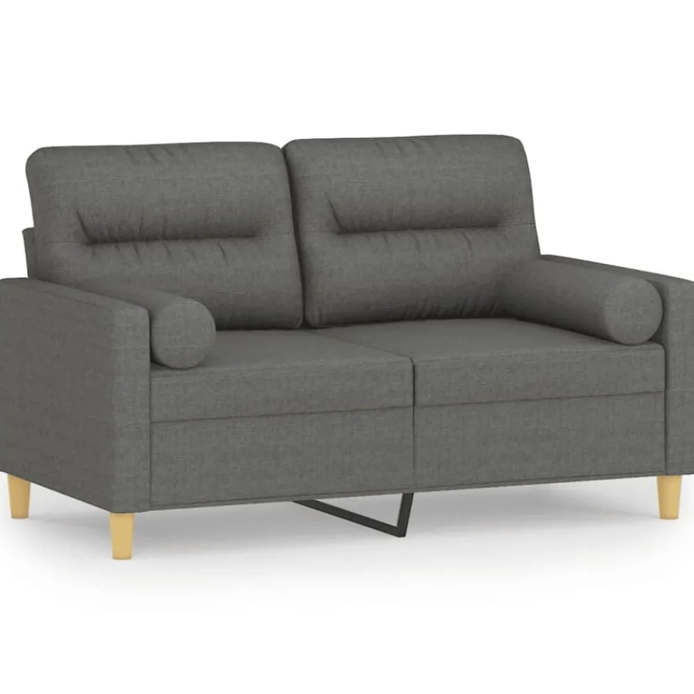 vidaXL Canapé 2 places avec oreillers 120 cm tissu