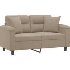 vidaXL Canapé 2 places avec oreillers 120 cm tissu microfibre