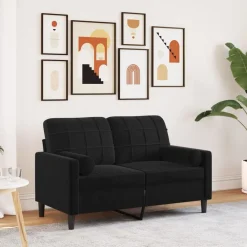 vidaXL Canapé 2 places avec oreillers décoratifs 120 cm velours