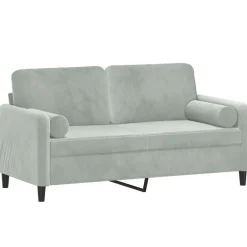 vidaXL Canapé 2 places avec oreillers 140 cm velours