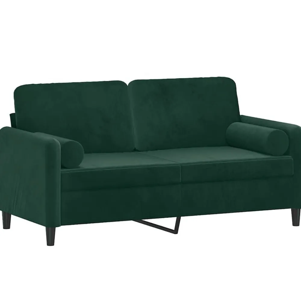 vidaXL Canapé 2 places avec oreillers 140 cm velours
