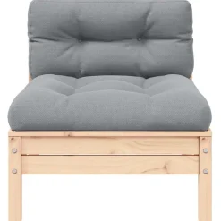 vidaXL Canapé 2 places de jardin et coussins gris Bois de pin solide