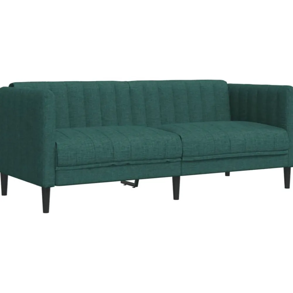 Canapés-vidaXL Canapé 2 places tissu Vert foncé
