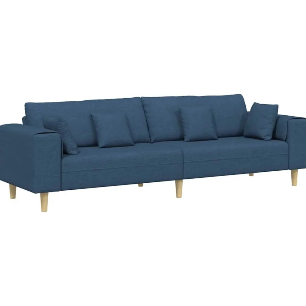 Canapés-vidaXL Canapé avec coussin 250 x 77 x 76 cm tissu Bleu