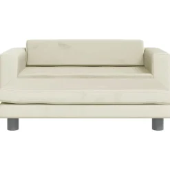 Mobilier Pour Bébés & Tout-Petits-vidaXL Canapé avec repose-pied pour enfants crème 100x50x30 cm velours Cr&egrave;me