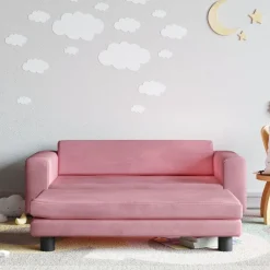 Mobilier Pour Bébés & Tout-Petits-vidaXL Canapé avec repose-pied pour enfants 100x50x30 cm velours Rose