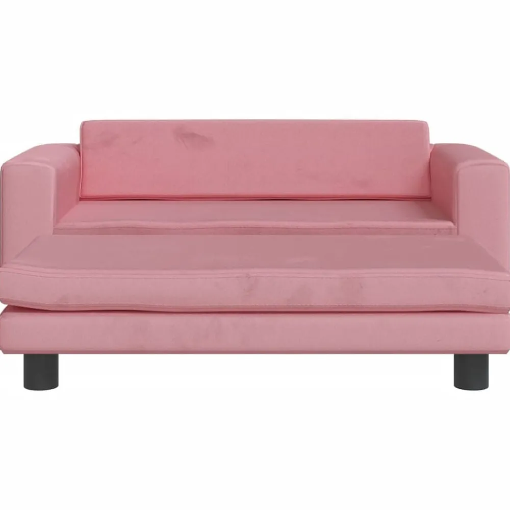 Mobilier Pour Bébés & Tout-Petits-vidaXL Canapé avec repose-pied pour enfants 100x50x30 cm velours Rose
