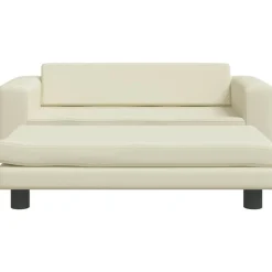 Mobilier Pour Bébés & Tout-Petits-vidaXL Canapé avec repose-pied pour enfants crème 100x50x30 cm Cr&egrave;me