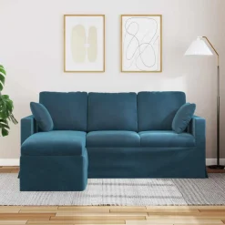 Canapés-vidaXL Canapé 178 x 134 x 80 cm Velours Bleu