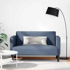 Canapés-vidaXL Canapé causeuse 109 cm tissu velours côtelé Bleu