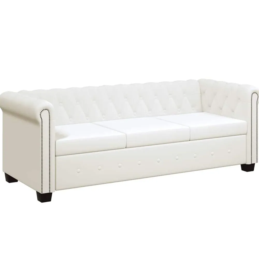 vidaXL Canapé Chesterfield à 3 places cuir synthétique