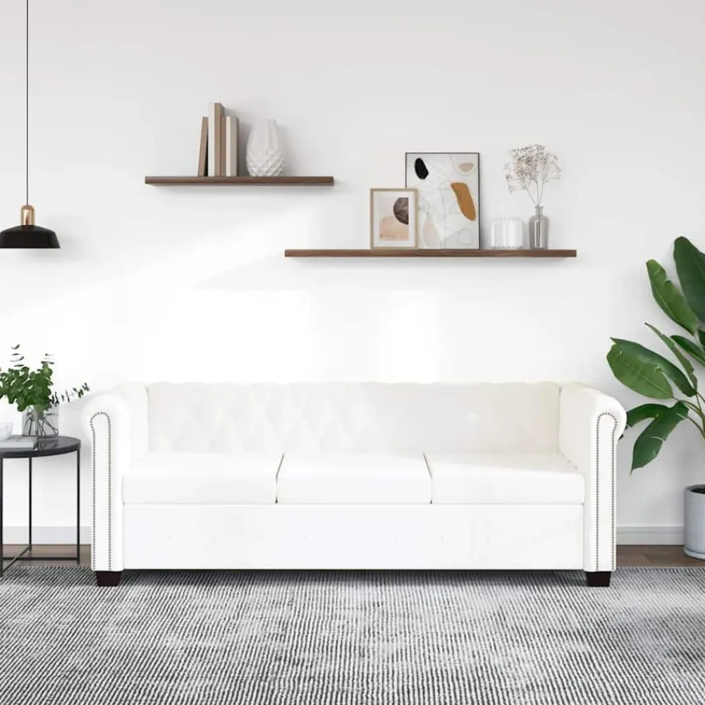 vidaXL Canapé Chesterfield à 3 places cuir synthétique