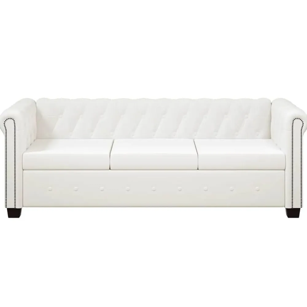 vidaXL Canapé Chesterfield à 3 places cuir synthétique