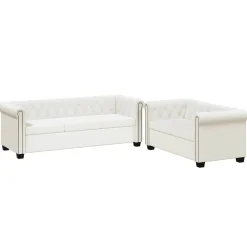 vidaXL Canapé Chesterfield à 2 places et à 3 places