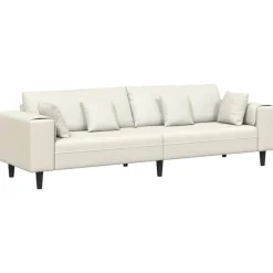 vidaXL Canapé Crème 250 x 77 x 76 cm Velours