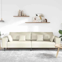 vidaXL Canapé Crème 250 x 77 x 76 cm Velours