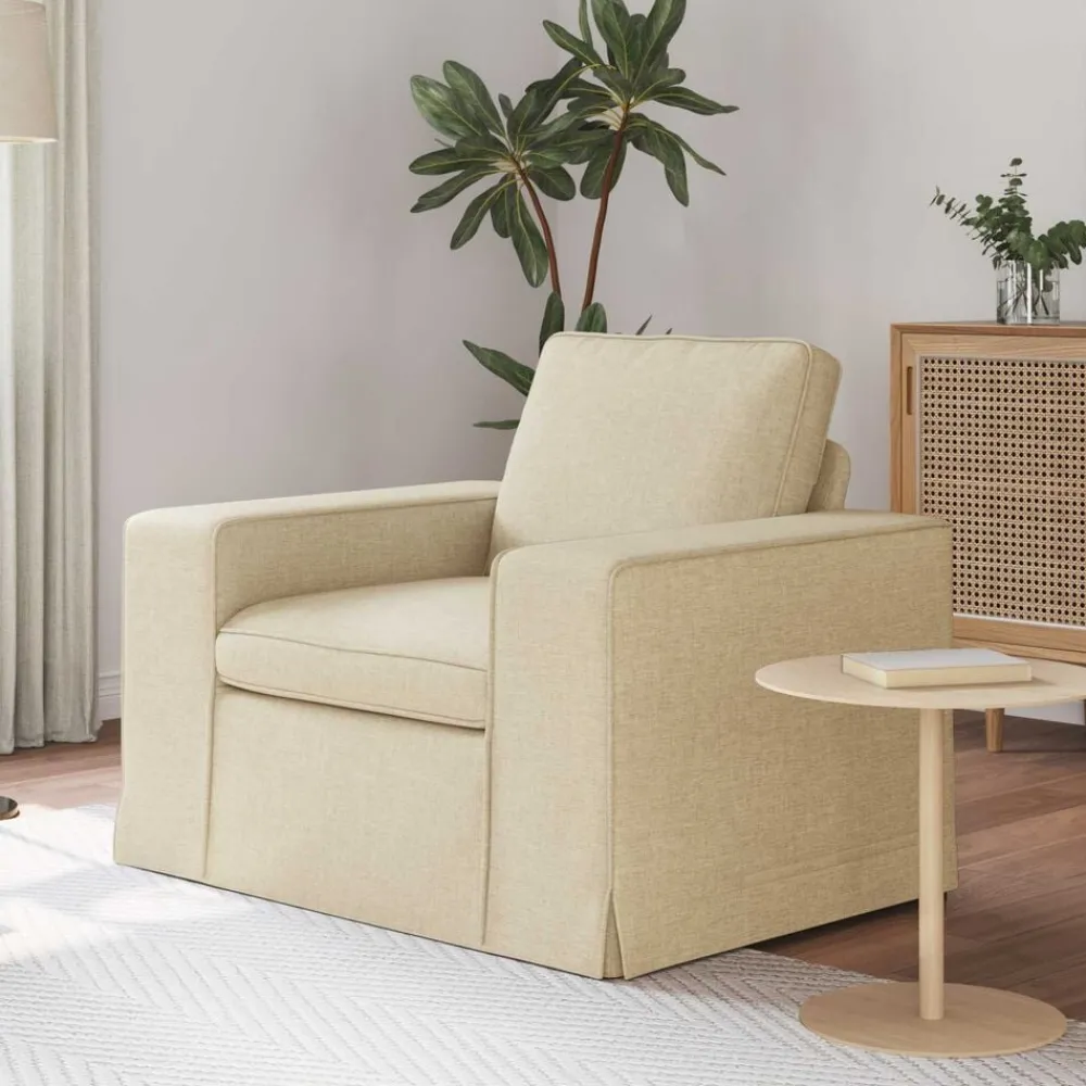 vidaXL Canapé Crème 103 x 80 x 82 cm tissu