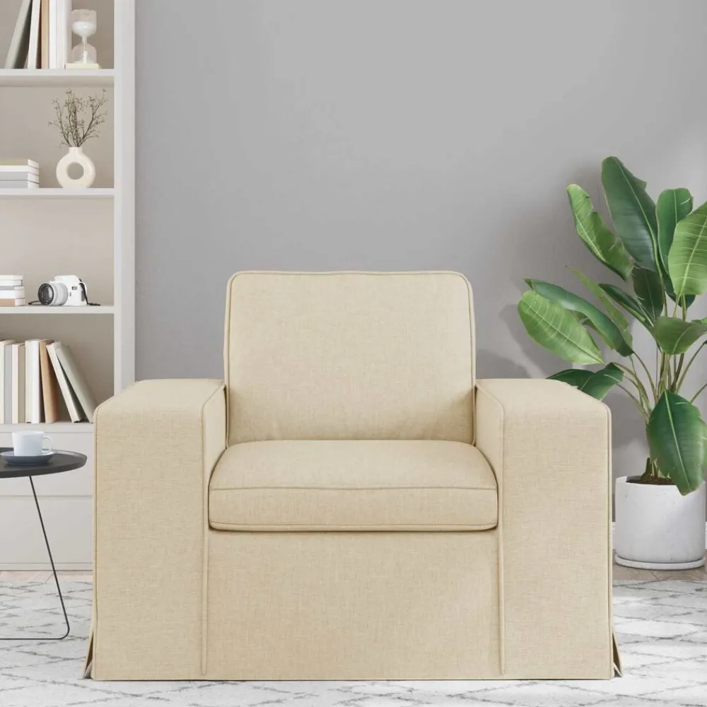 vidaXL Canapé Crème 103 x 80 x 82 cm tissu
