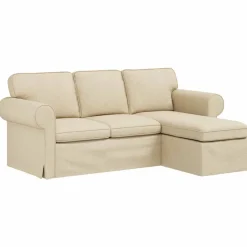 vidaXL Canapé Crème 195 x 138 x 80 cm tissu