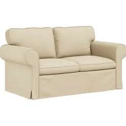 vidaXL Canapé Crème 155 x 82 x 80 cm tissu