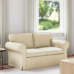 vidaXL Canapé Crème 155 x 82 x 80 cm tissu