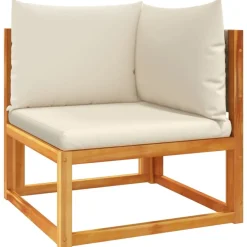 vidaXL Canapé d'angle de jardin avec coussins en bois d'acacia et rotin