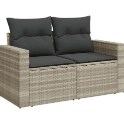 vidaXL Canapé de jardin 2 places et coussins résine tressée