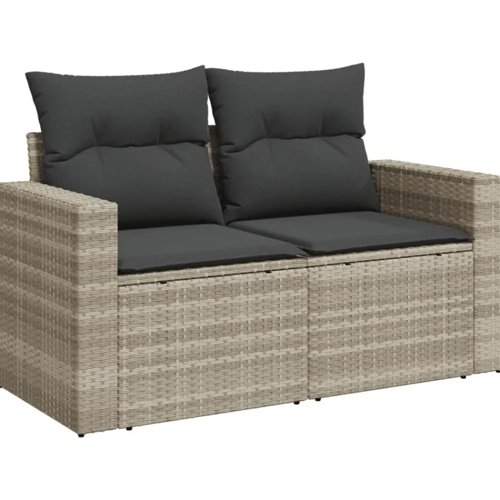 vidaXL Canapé de jardin 2 places et coussins résine tressée