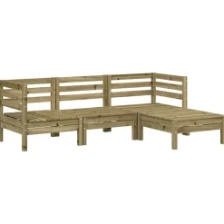 Mobilier De Jardin-vidaXL Canapé de jardin 3 places avec repose-pieds bois pin imprégné Naturel impregné