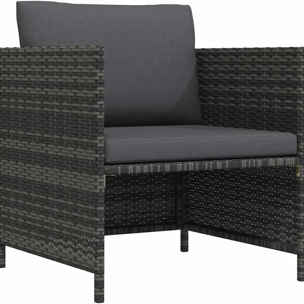Mobilier De Jardin-vidaXL Canapé de jardin avec coussins Résine tressée Gris