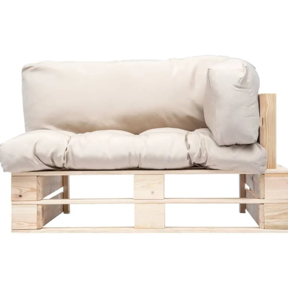 Mobilier De Jardin-vidaXL Canapé de jardin palette avec coussins sable Pinède Naturel et sable