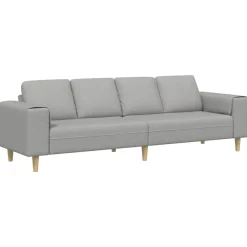 Canapés-vidaXL Canapé de salon 250 x 77 x 76 cm Polyester Gris nuage