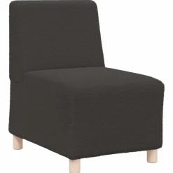 Canapés-vidaXL Canapé modulaire sans accoudoirs 55 cm Tissu bouclé aspect laine Gris foncé