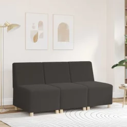 Canapés-vidaXL Canapé modulaire sans accoudoirs 55 cm Tissu bouclé aspect laine Gris foncé
