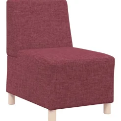 Canapés-vidaXL Canapé modulaire sans accoudoirs en tissu rouge vin 55 cm Rouge bordeaux