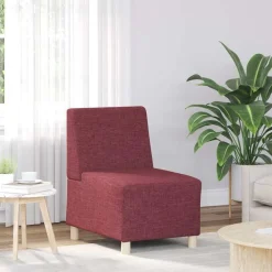 Canapés-vidaXL Canapé modulaire sans accoudoirs en tissu rouge vin 55 cm Rouge bordeaux