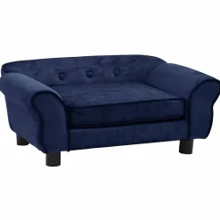 Articles Pour Animaux De Compagnie-vidaXL Canapé pour chien 72x45x30 cm Peluche Bleu