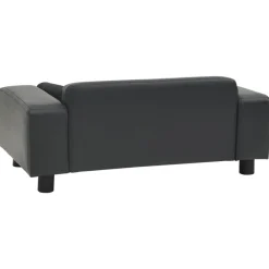 Articles Pour Animaux De Compagnie-vidaXL Canapé pour chien 81x43x31 cm Peluche et similicuir Gris foncé