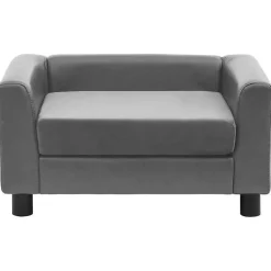 Articles Pour Animaux De Compagnie-vidaXL Canapé pour chien 60x43x30 cm Peluche et similicuir Gris